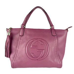 GUCCI Purple Leather Shoulder Bag
